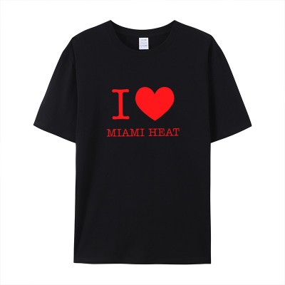 I Love Miami Heat Printed Slim Fit Cotton T-Shirt