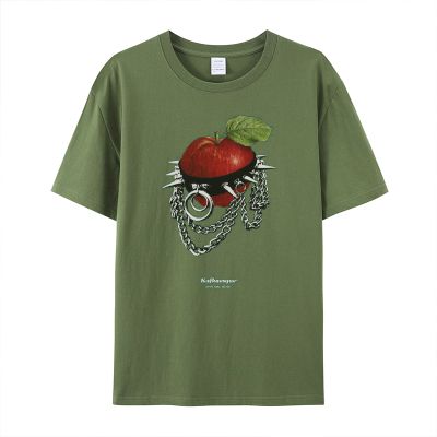 Apple Stud Print Slim Fit Cotton T-Shirt