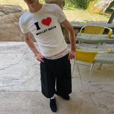 I Love Mullet Boys Printed Slim Fit Cotton T-Shirt