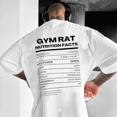 Gymrat Natrition Facts Printed T-shirt