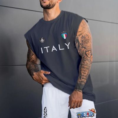 Italy Printed Sleeveless T-Shirt