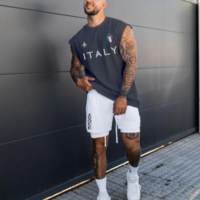 Italy Printed Sleeveless T-Shirt