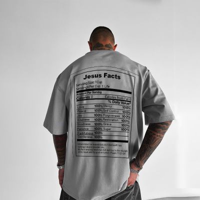 Jesus Cross Printed Cotton T-Shirt