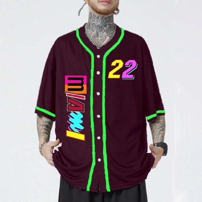 Miami Printed Sports Baseball Jersey