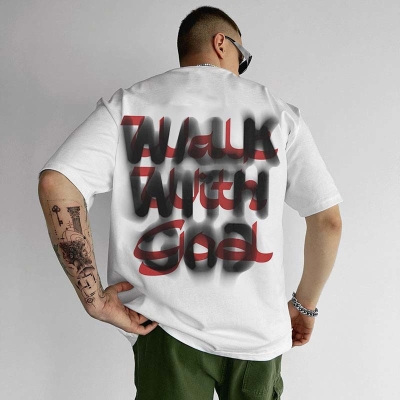 Walk With God Printed Cotton T-shirt