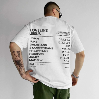 Love Like Jesus Printed Cotton T-shirt