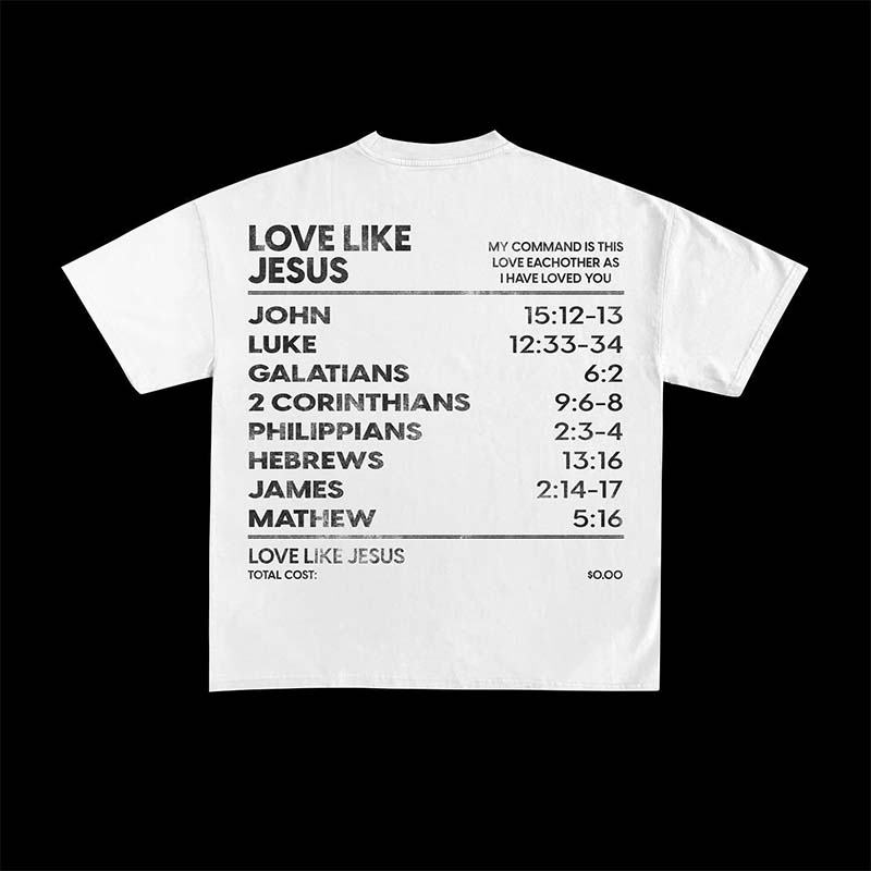 Love Like Jesus Printed Cotton T-shirt