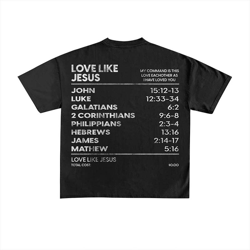 Love Like Jesus Printed Cotton T-shirt