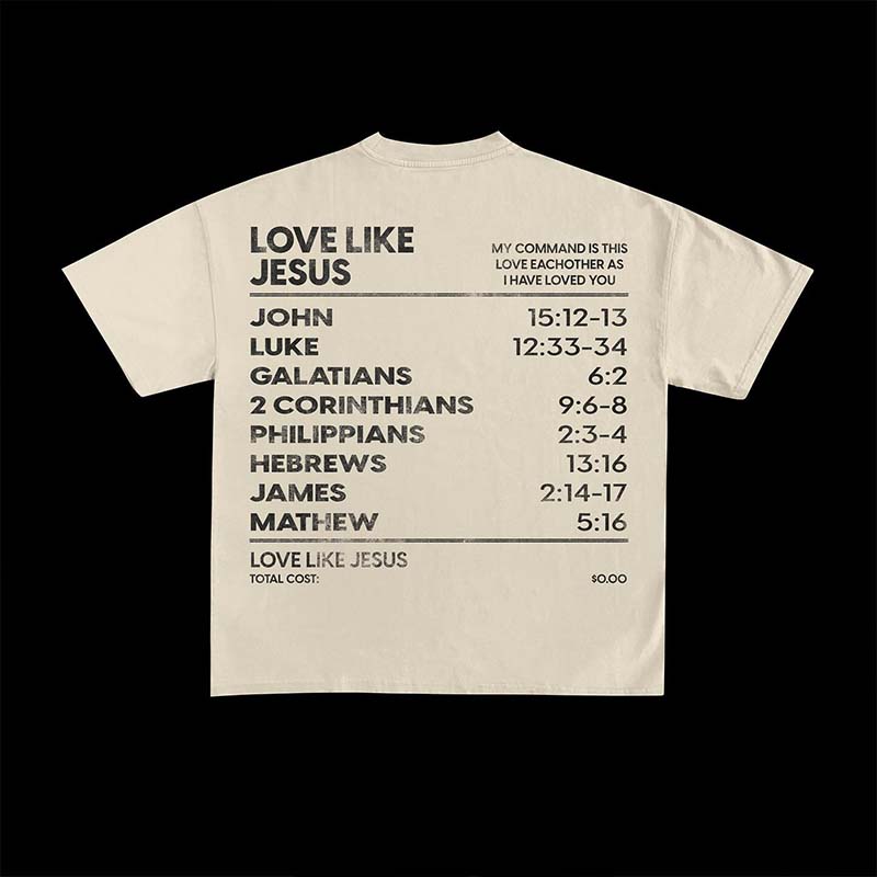 Love Like Jesus Printed Cotton T-shirt