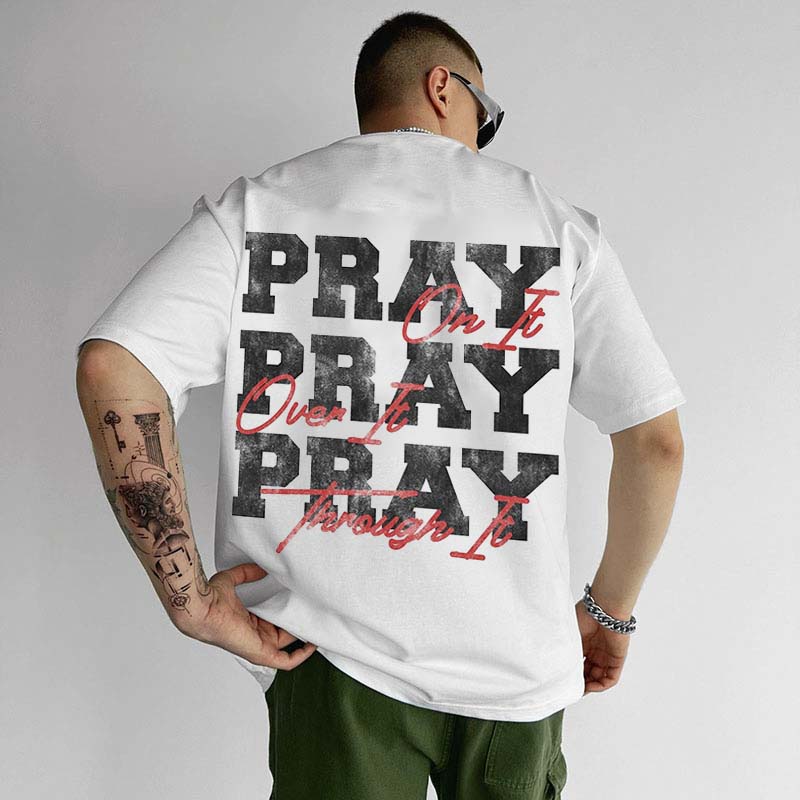 Pray Print Cotton T-shirts