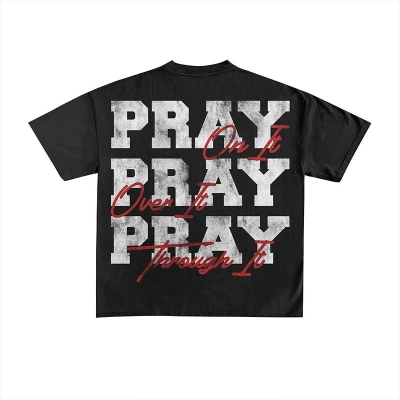 Pray Print Cotton T-shirts
