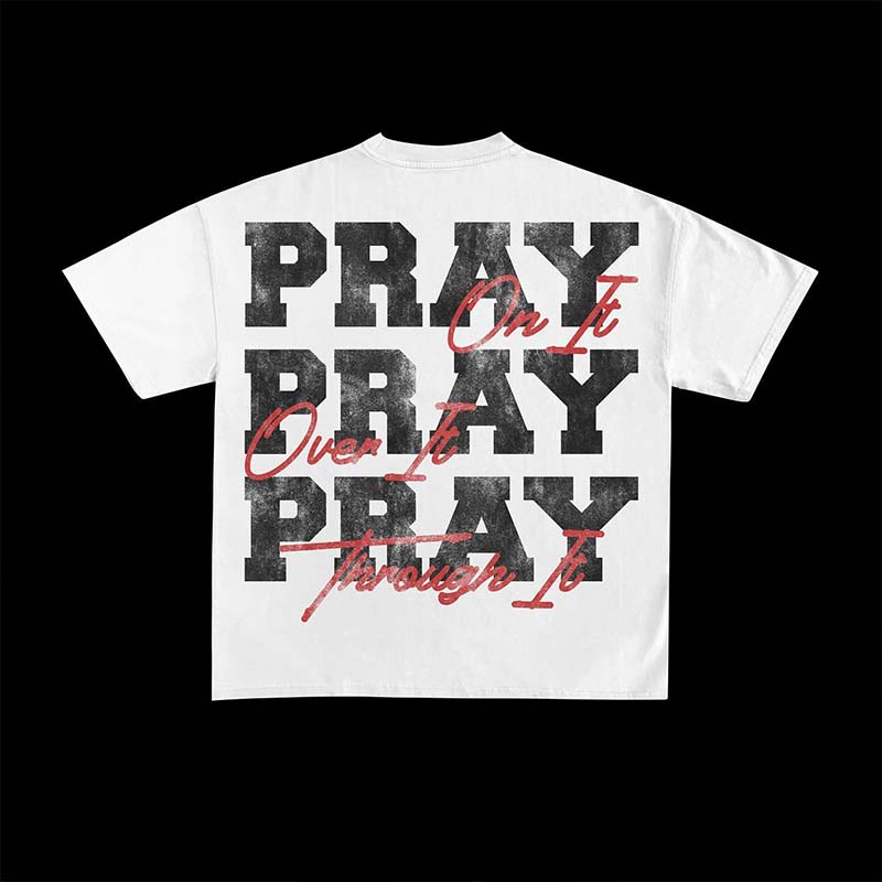 Pray Print Cotton T-shirts