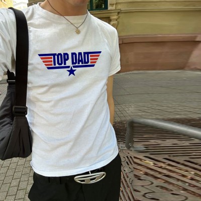 Top Dad Graphic Cotton T-Shirt
