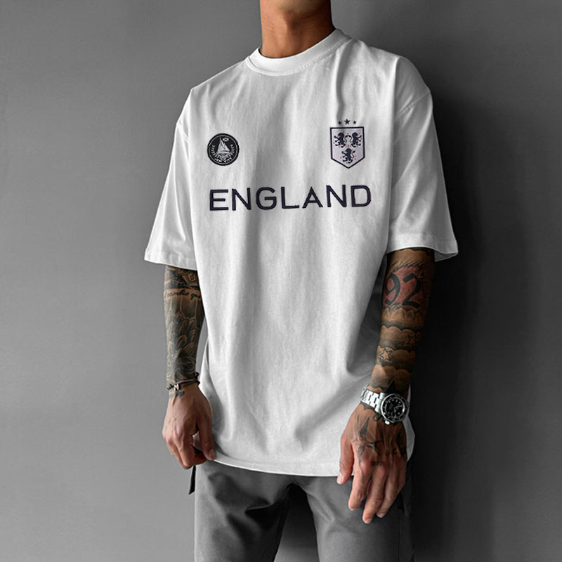 England Logo Print Cotton T-Shirt