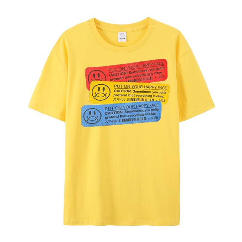 Put On Your Happy Face Printed T-shirt