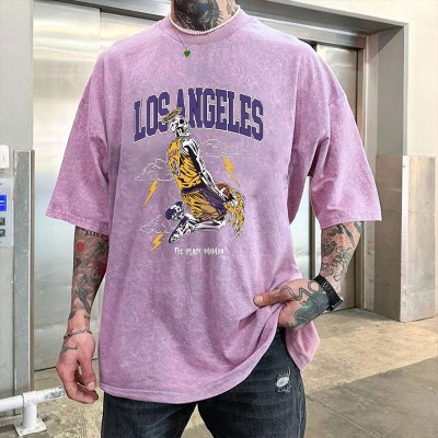 LA Basketball Graffiti Washed Cotton T-Shirt