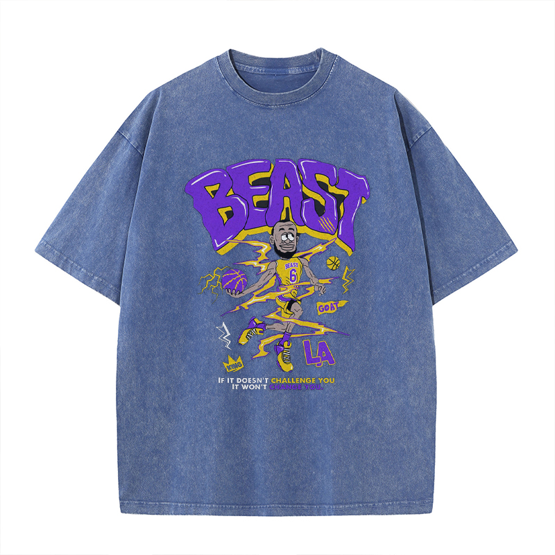 Beast Basketball Graffiti Washed Cotton T-Shirt
