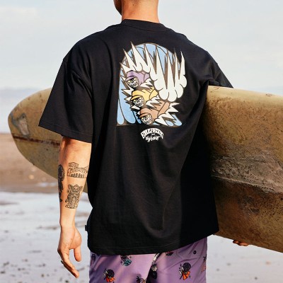 Surf Skull Pattern Cotton T-Shirt
