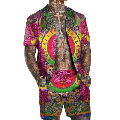 Colorful Printed Shirt Suit