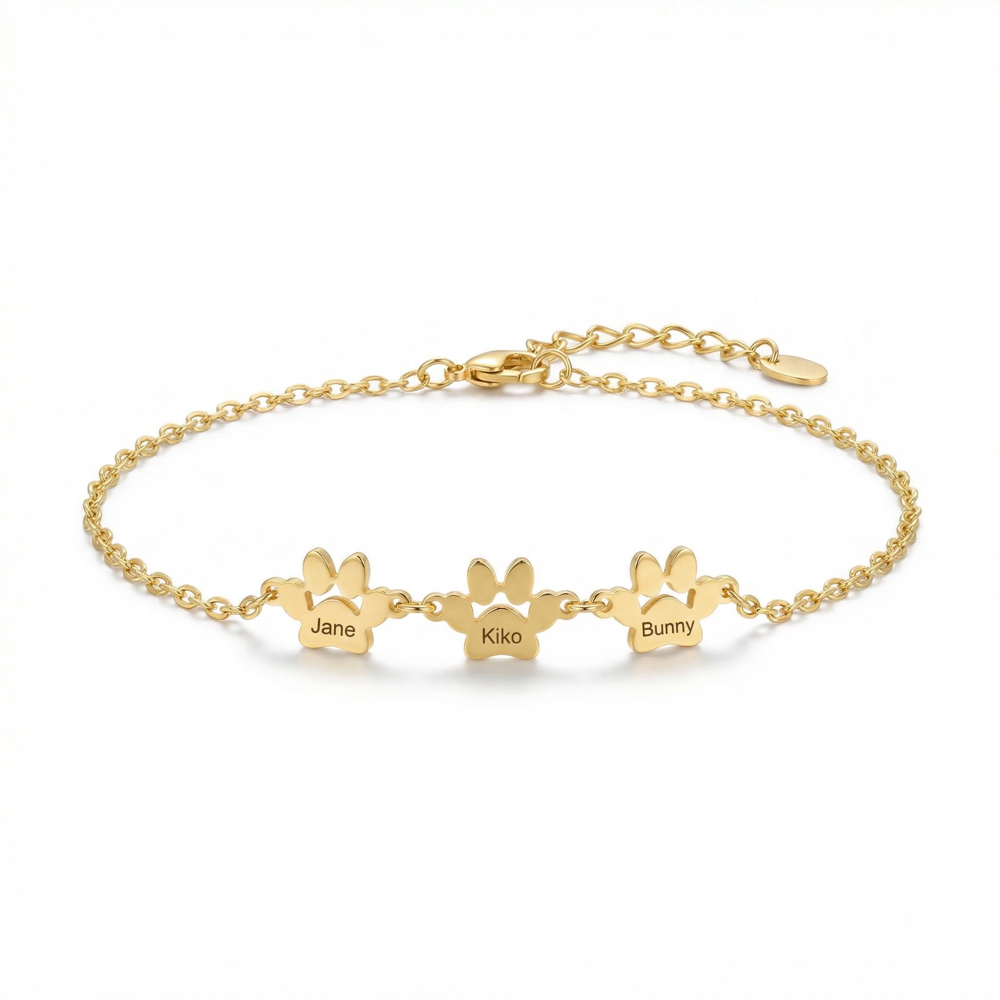 Engraved Paw Print Bracelet