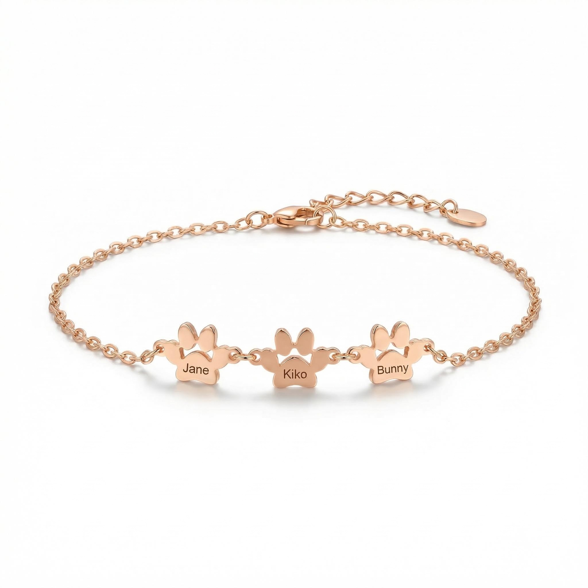 Engraved Paw Print Bracelet