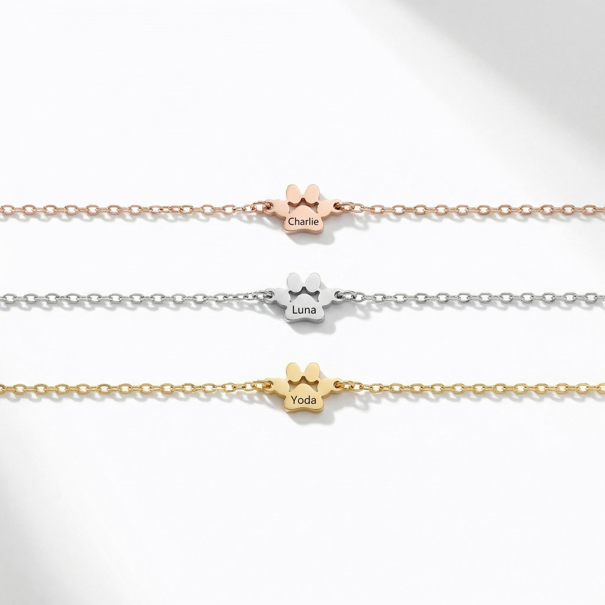 Engraved Paw Print Bracelet