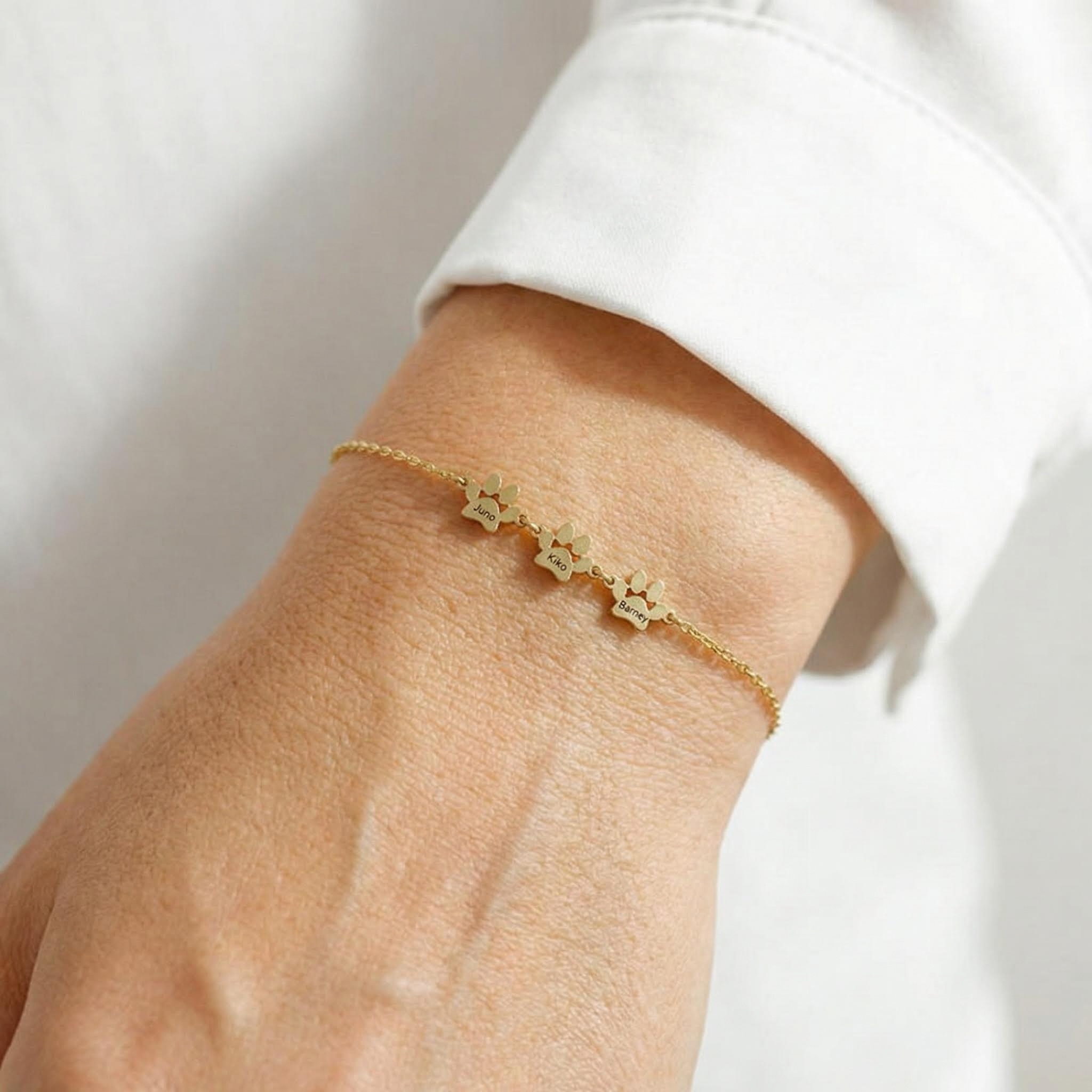Engraved Paw Print Bracelet