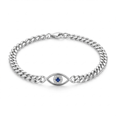 Evil Eye Curb Chain Bracelet