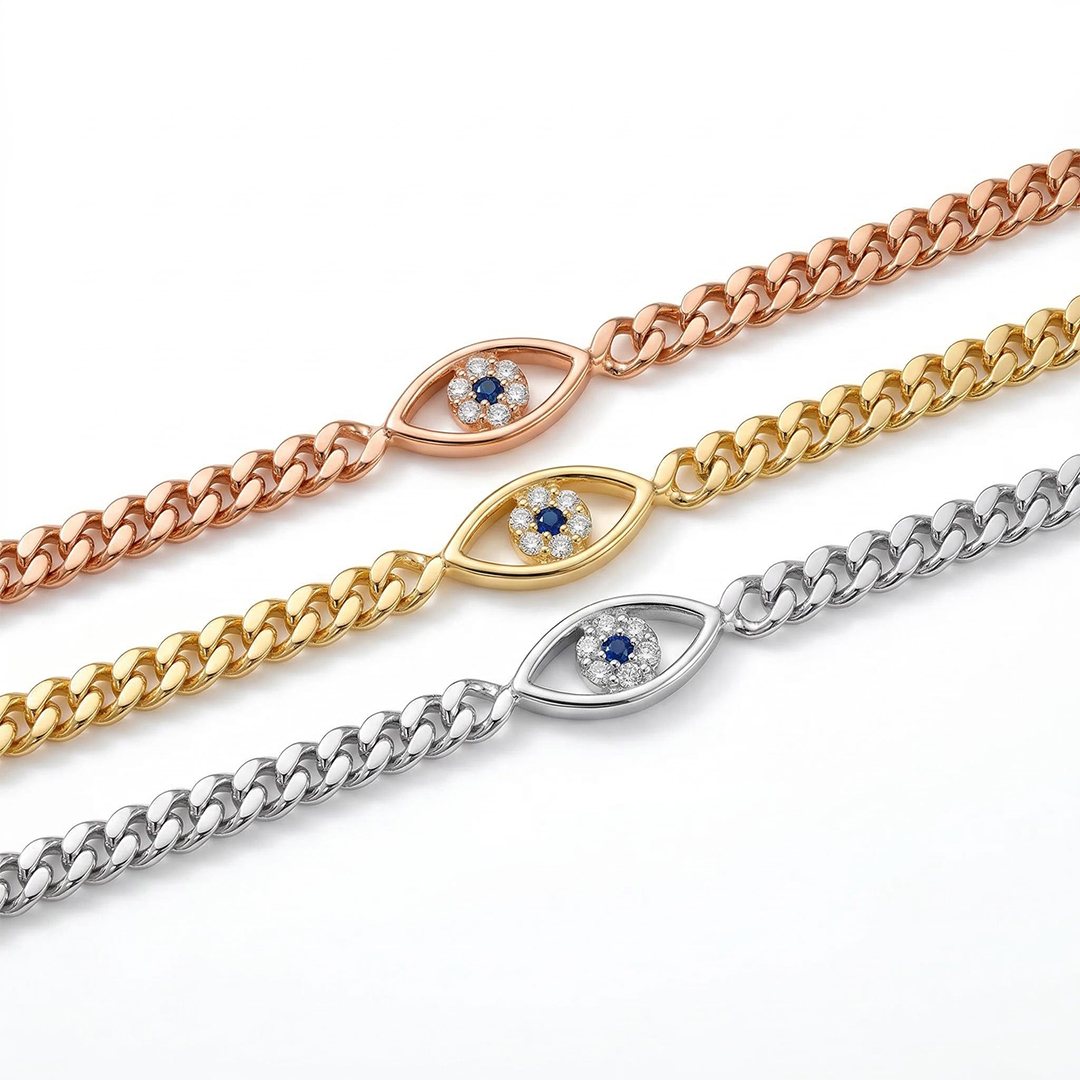 Evil Eye Curb Chain Bracelet