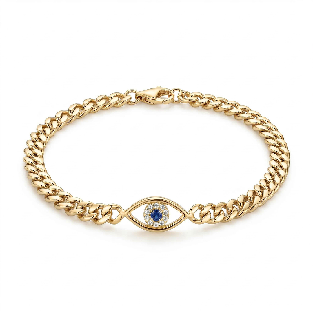 Evil Eye Curb Chain Bracelet