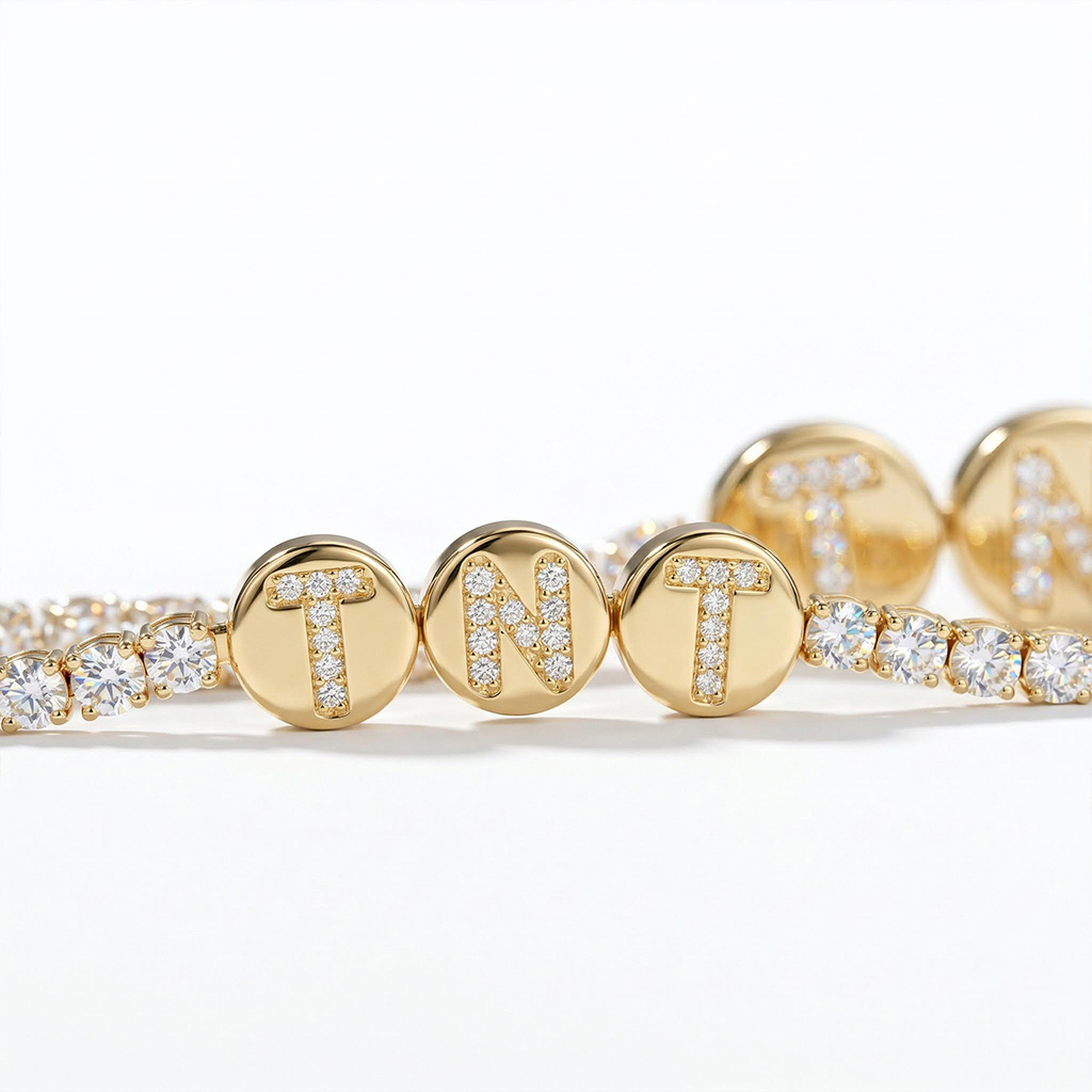 Personalized Diamond Tennis Bracelet