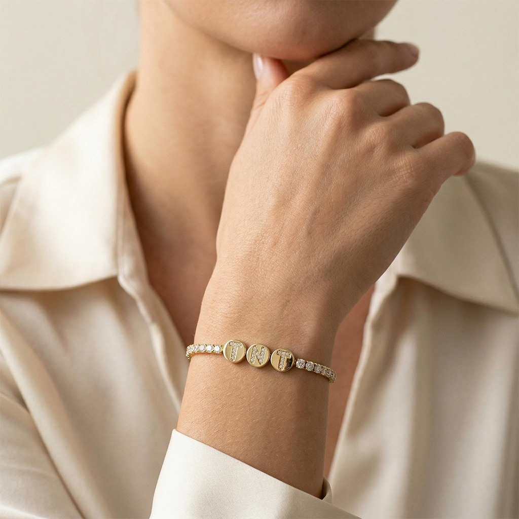 Personalized Diamond Tennis Bracelet