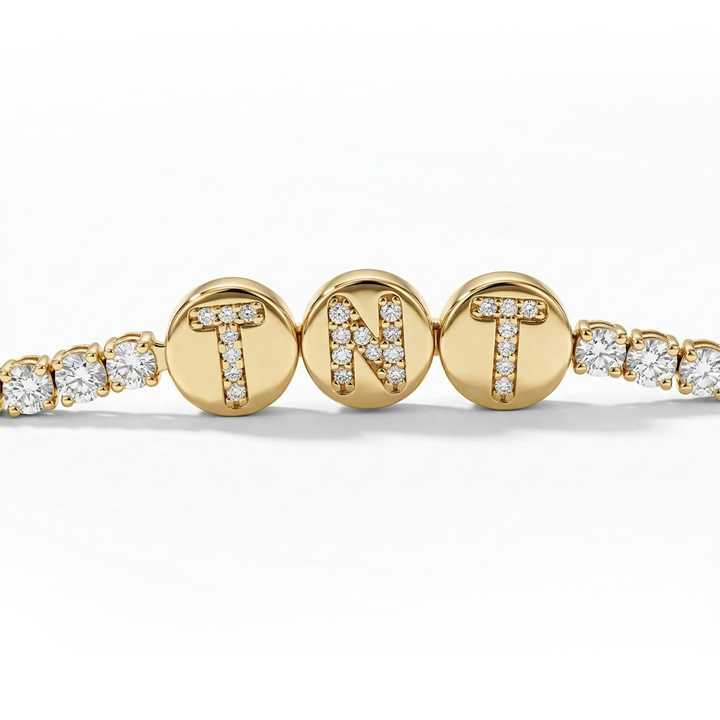 Personalized Diamond Tennis Bracelet