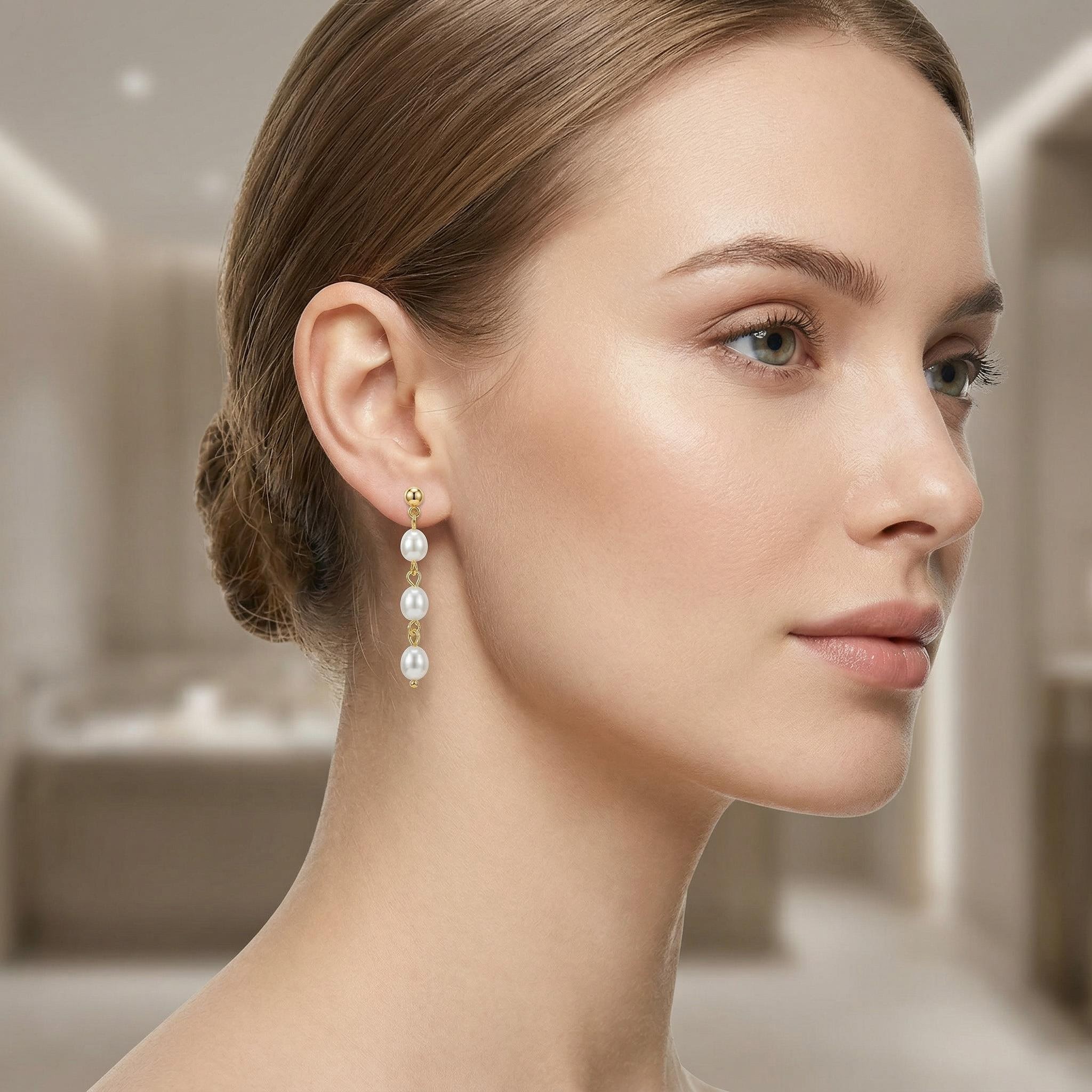 Baroque Long Pearl S925 Sterling Silver Earrings