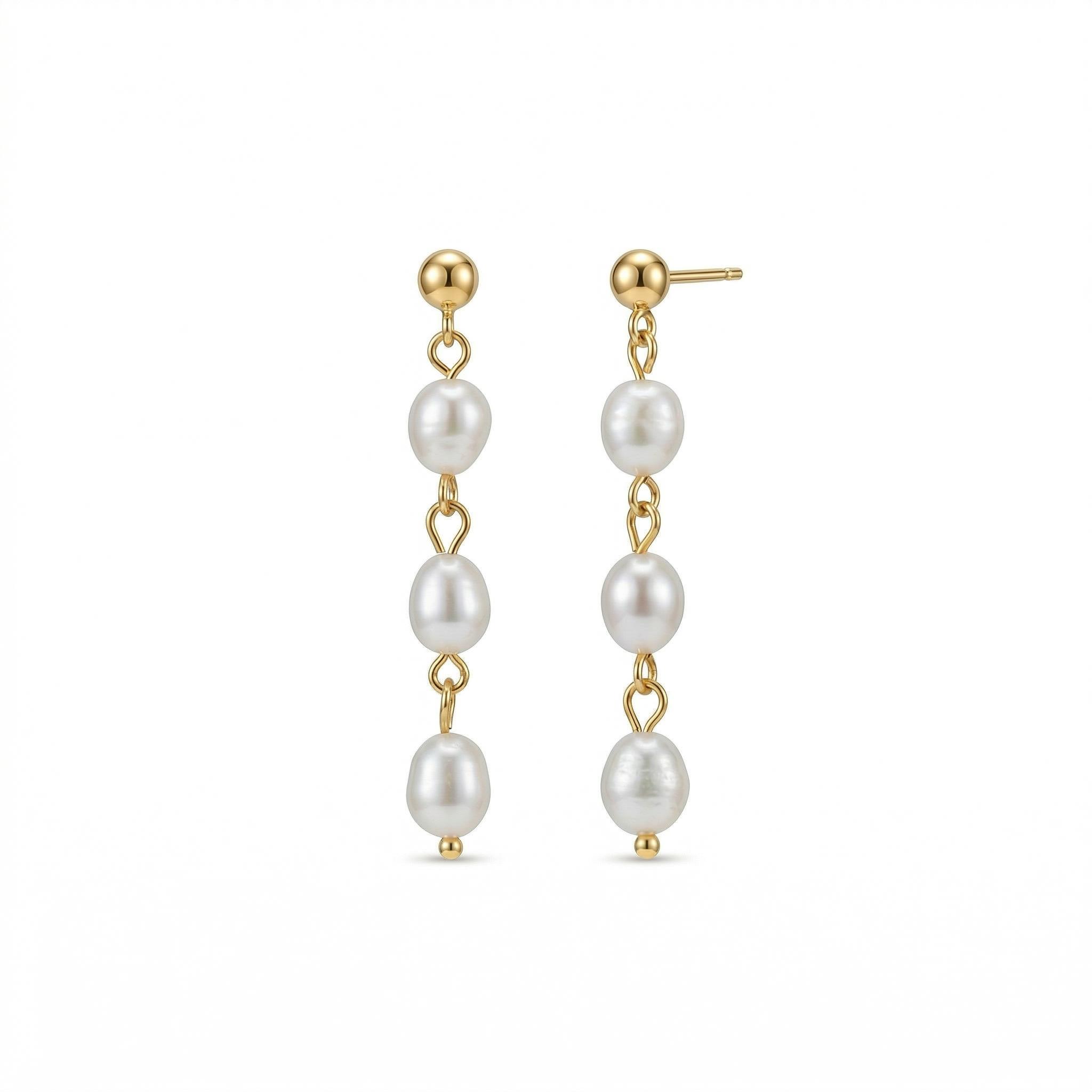 Baroque Long Pearl S925 Sterling Silver Earrings