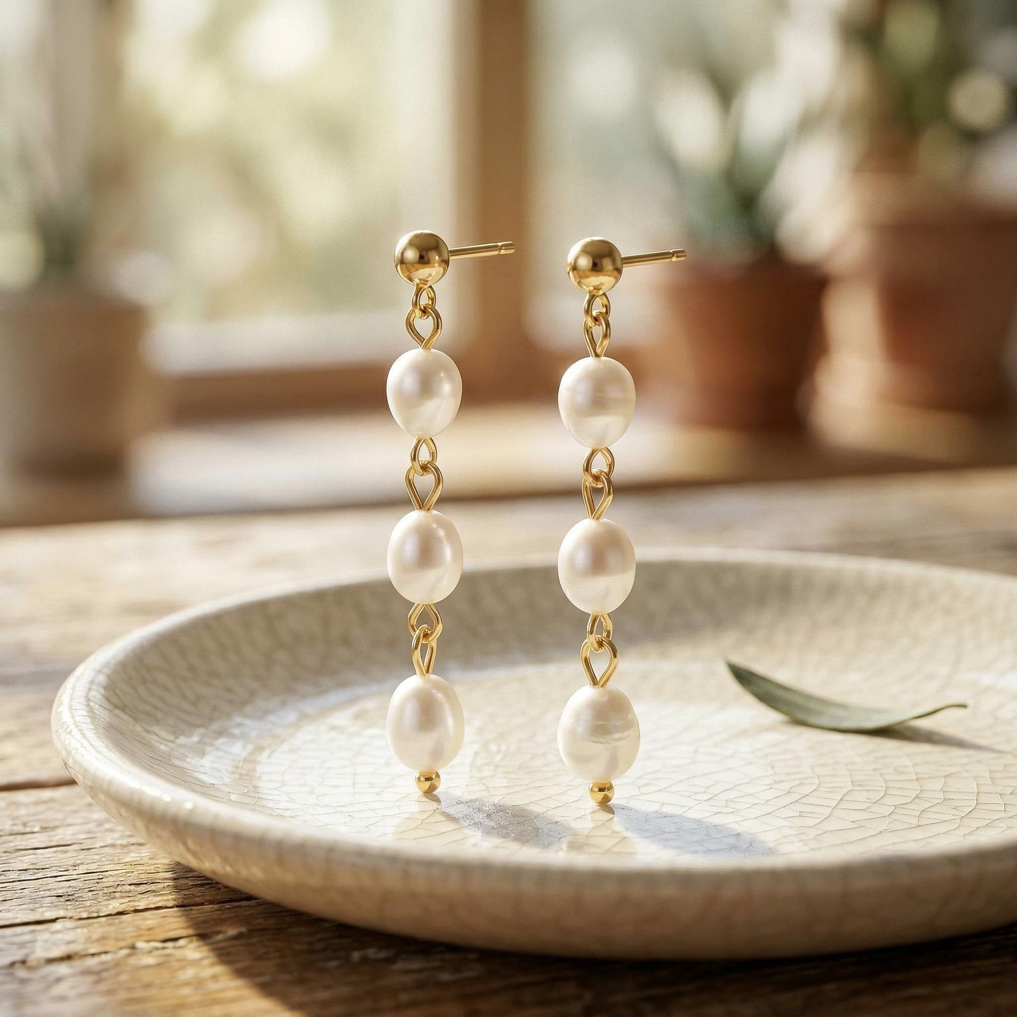 Baroque Long Pearl S925 Sterling Silver Earrings