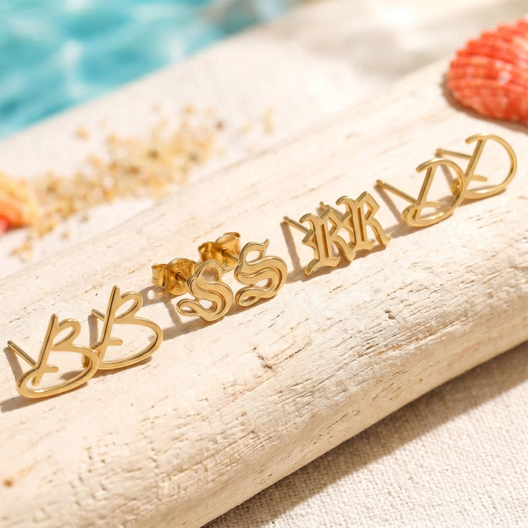 Customized Initial Earrings Customized Initial Earrings