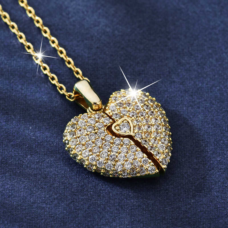 Engraved Diamond Heart Locket Pendant