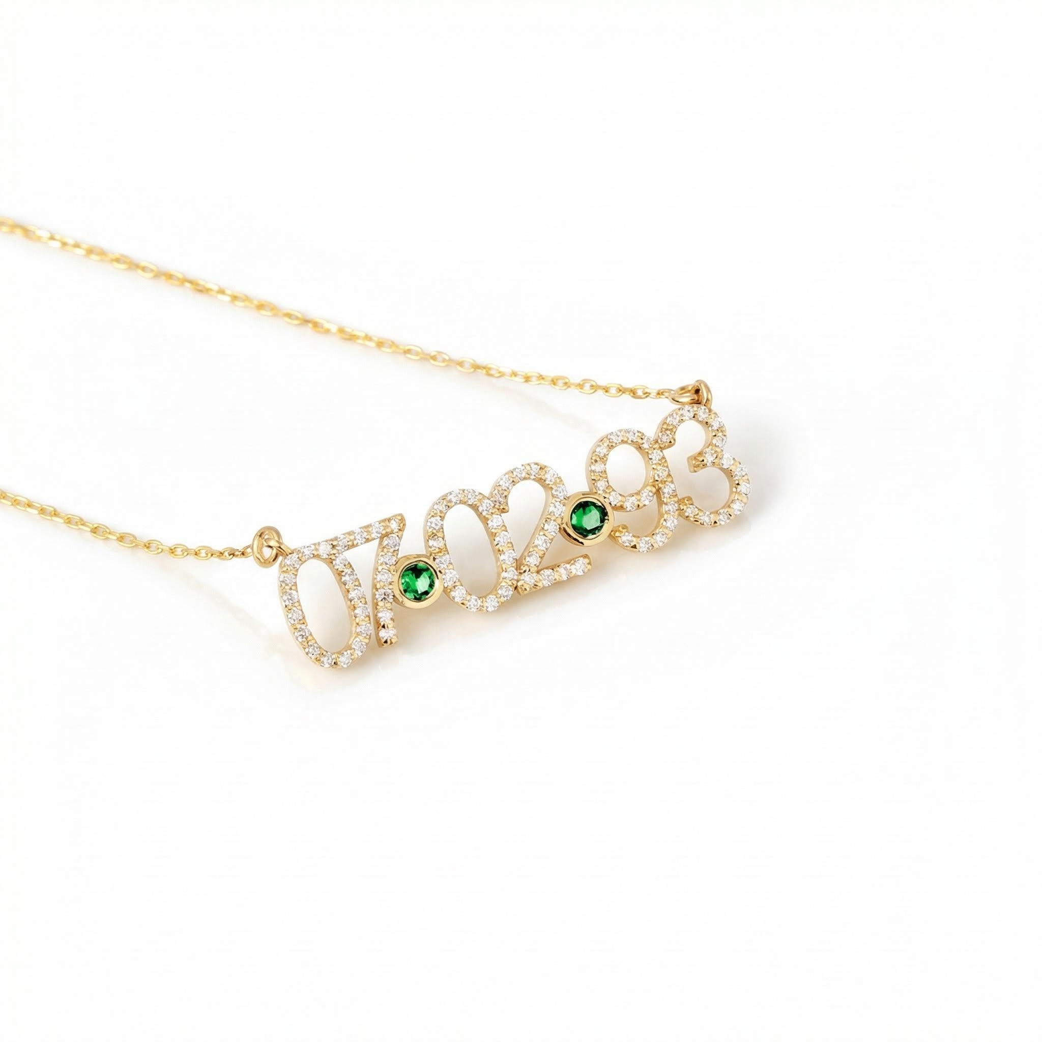 Personalized Birthstone Date Necklace