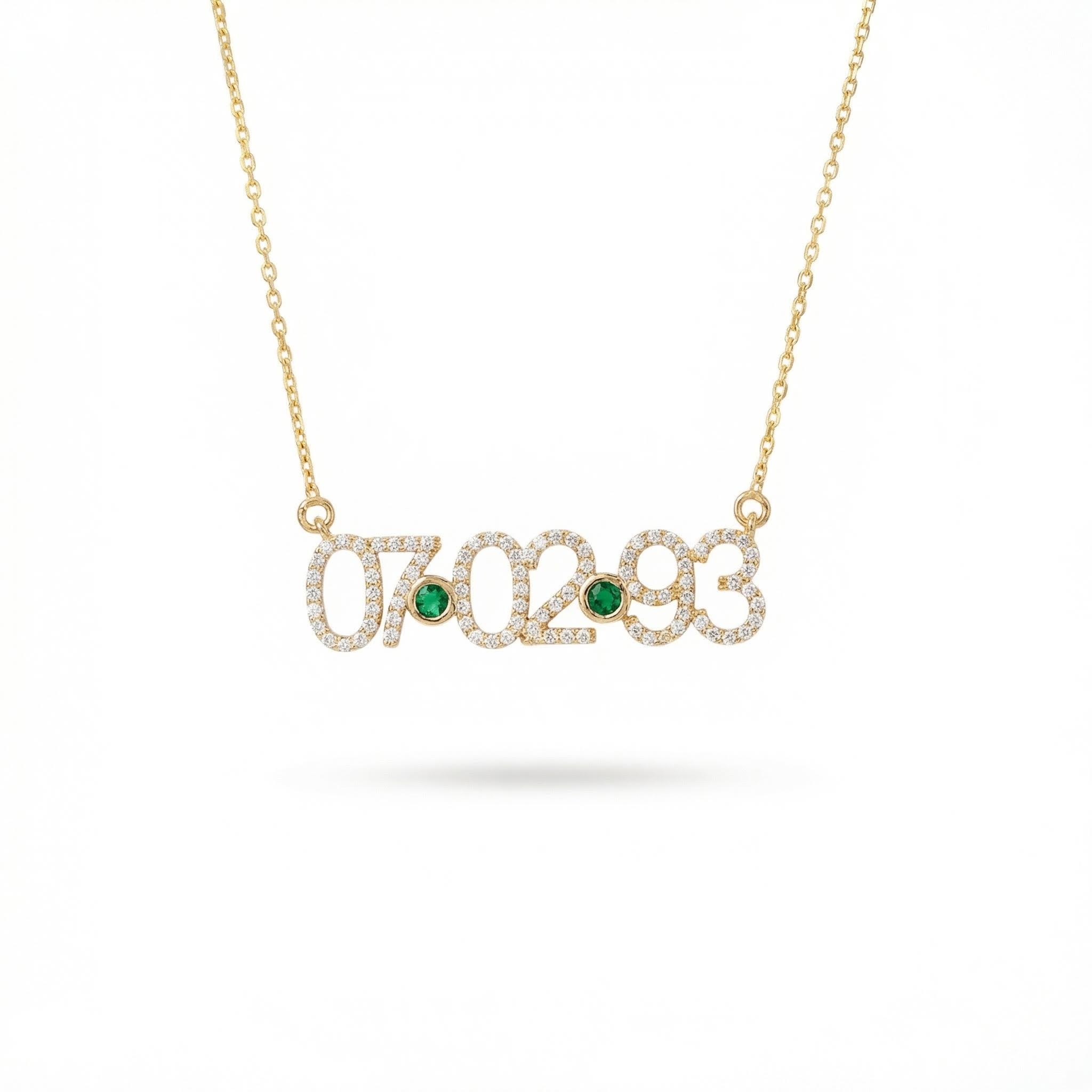 Personalized Birthstone Date Necklace