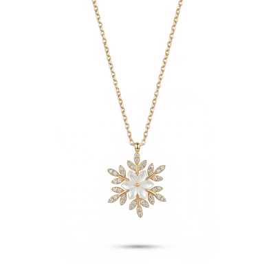 Snowflake Luminous Stone Rose Necklace