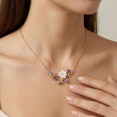 Spring Breeze Magnolia Flower Necklace