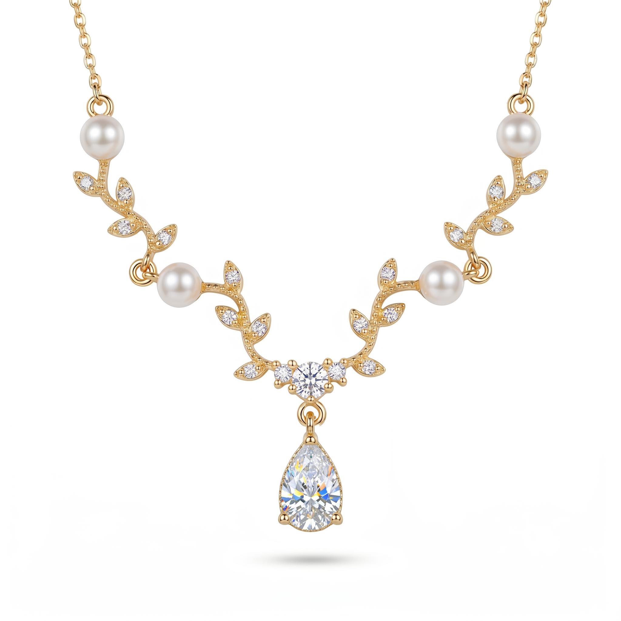Diamond Mount Pearl Spring Necklace Diamond Mount Pearl Spring Necklace