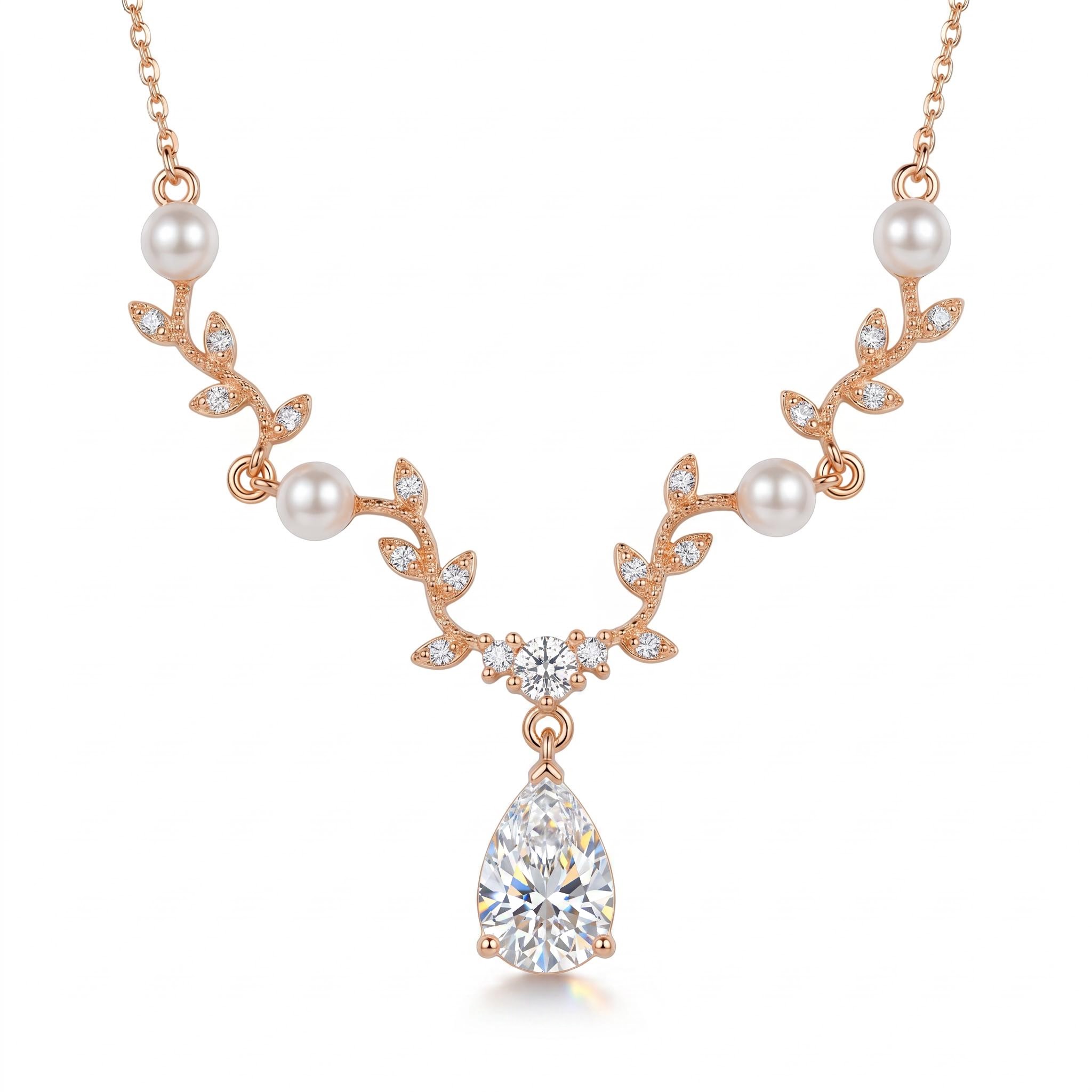 Diamond Mount Pearl Spring Necklace Diamond Mount Pearl Spring Necklace