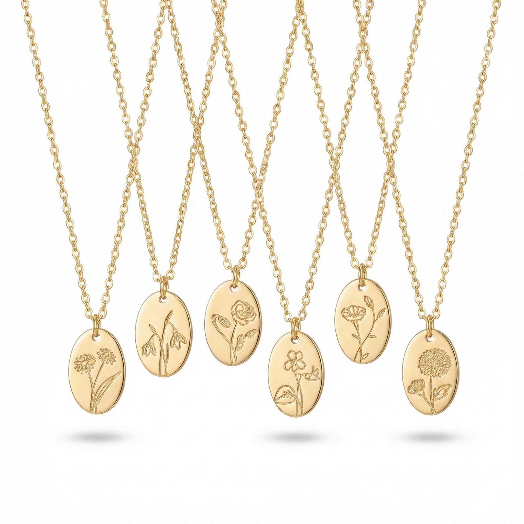 Personlized Birth Flower Necklace