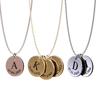 Engraved Plate Charm Necklace