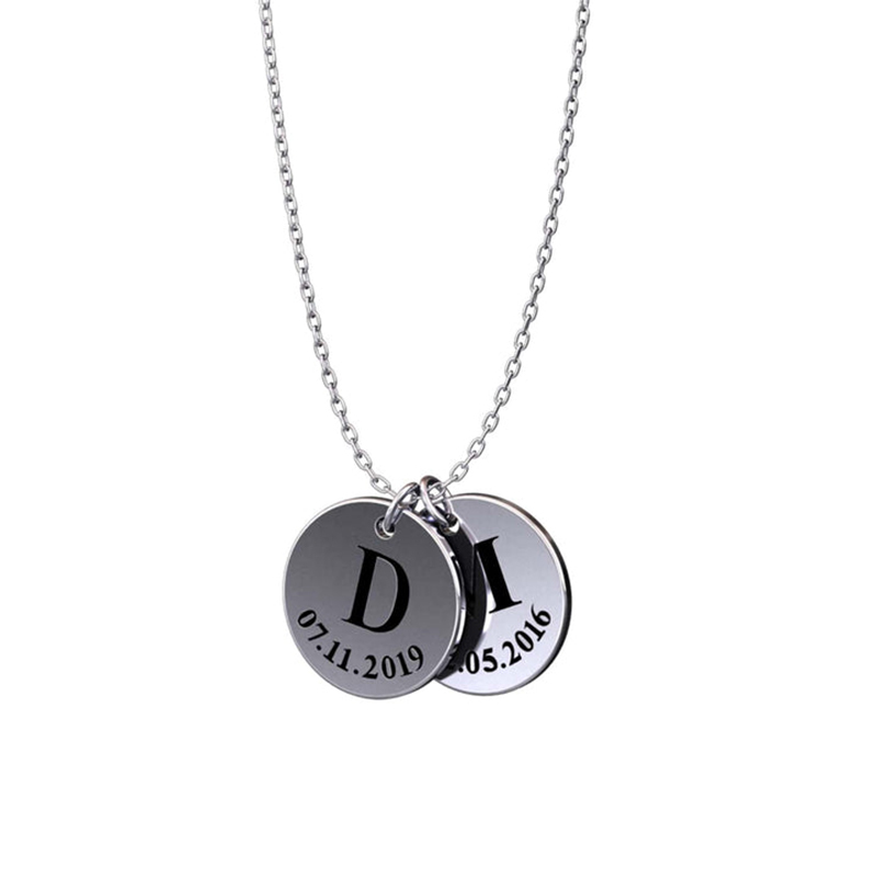 Engraved Plate Charm Necklace