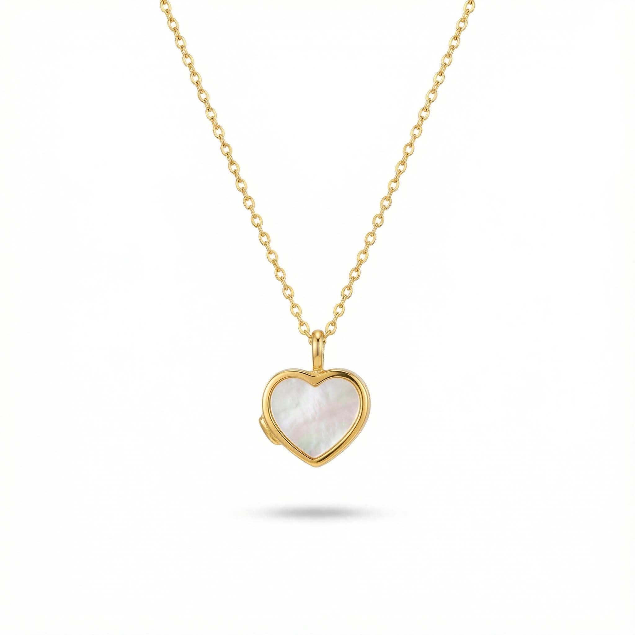 Customized Mother of Pearl Heart Photo Locket