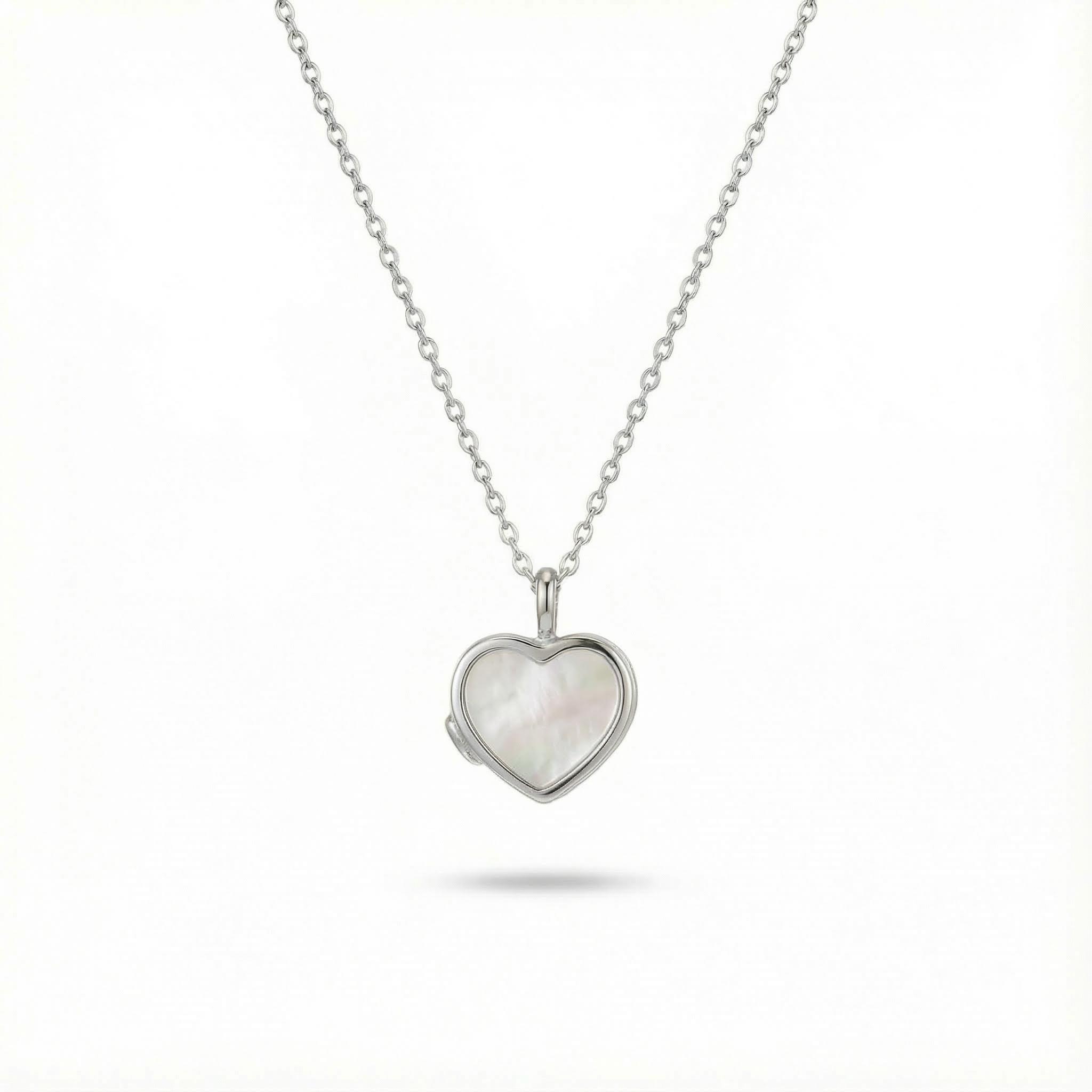 Customized Mother of Pearl Heart Photo Locket