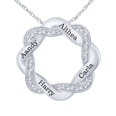 Personalized Mutil Name Circle Necklace